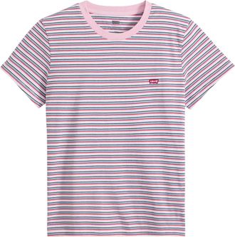 Levi's T-Shirt LEVIS PERFECT TEE, Damen, Gr. XS (34), coriander stripe fragrant lila, Single Jersey, Obermaterial: 100% Baumwolle, gestreift, figurbetont nor