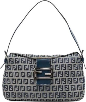Fendi Pre-owned Baguette Schoudertas - Dames - Vintage Schoudertas - Blauw - ONE Size - Leer - Vintage