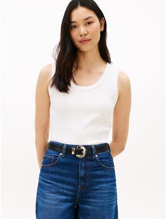 Tommy Hilfiger Womens Rib-Knit Tank Top - Pink - XXL