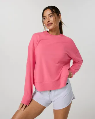 Vuori Clothing Sedona Weekender Crew Neck T-Shirt | Sunset Pink | XS, Size Extra Small