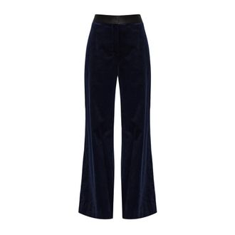 Victoria Beckham Alina Trouser - Dames - Wijde Broeken - Blauw - S - Satijn - Broeken