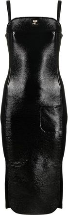 Courr&egrave;ges bodycon panelled dress - women - Fabric - 34 - Black