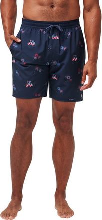Travis Mathew Poolside Patriot Swim Trunks in Total Eclipse at Nordstrom Rack, Size Small