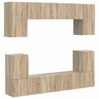 vidaXL Conjunto De Mueble De Tv Montaje En La Pared 5 Pcs Roble Sonoma Vidaxl