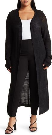 By Design Tanisha Openwork Duster Cardigan in Black at Nordstrom Rack, Size 1X