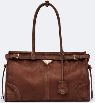 Prada Prada Bonnie Large suede tote bag