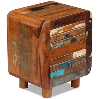 vidaXL Comodino In Solido Legno Di Recupero 43x33x51 Cm - Vidaxl