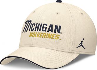 Nike Mens Michigan Primetime Jordan Brand Dri-FIT College Hat in Brown | JC3A0C38MWN-3NB