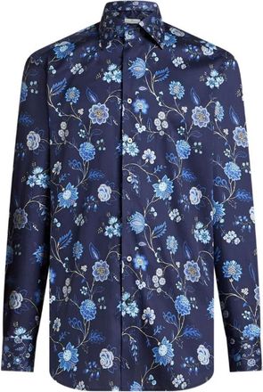 Etro Blauwe Casual Overhemden - Heren - Casual Overhemden - Blauw - 2XL - Overhemden