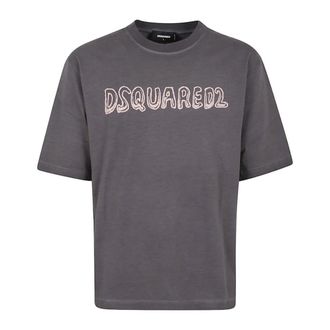 Dsquared2 Best Fade Loose Fit Cartoon Logo T-shirt Houtskoolgrijs