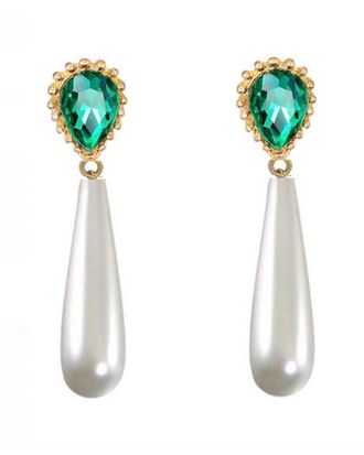 Liv Oliver 18K Plated Quartz 10-35mm Pearl Drop Earrings