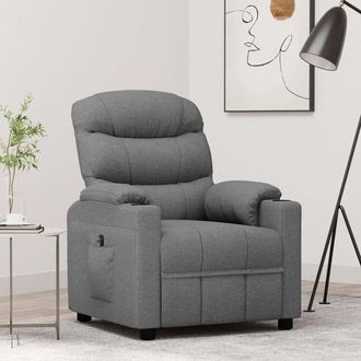 vidaXL Sill&oacute;n Reclinable El&eacute;ctrico Tela Gris Claro Vidaxl