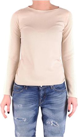 Twinset Bird Eye Boat Neck Sweater - Dames - Blouses - Wit - XS - Leer - Overhemden