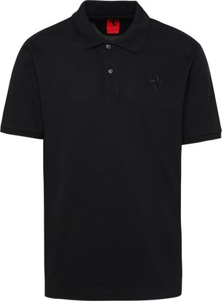 Ferrari Polo Shirt In Black Cotton