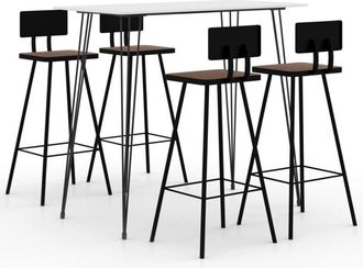 vidaXL 5 Piece Bar Set White Vidaxl