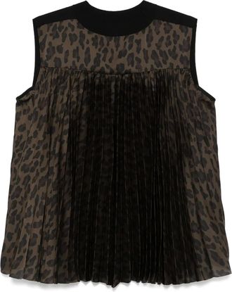 sacai Top con stampa - Marrone