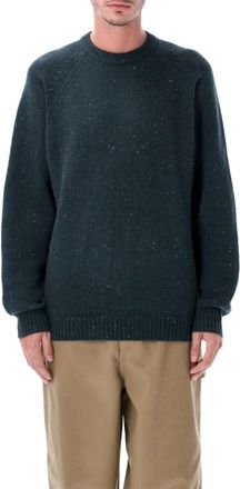 Carhartt Work in Progress Blue Crewneck Logo Patch Sweater