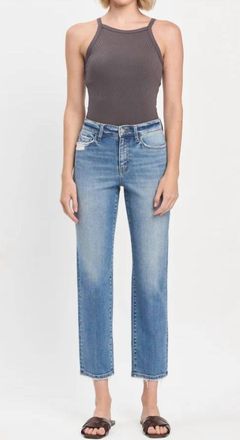 Flying Monkey High Rise Tapered Straight Leg Jean In Lauren