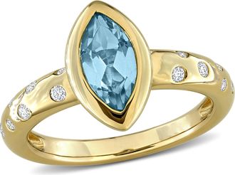Mimi & Max 5/8ct TGW Amethyst and 1/4ct TW Diamond Ring in 10k Yellow Gold