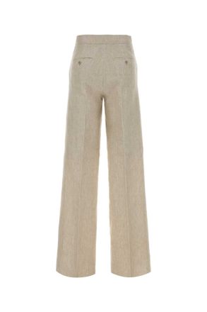 Max Mara 2611131233600 002 Marrone Grigio Sfumato Exterior: Linen Pantaloni Trousers