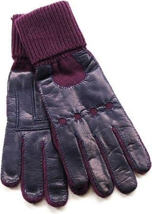 Portolano Cuffed Leather Gloves in Eggplant/Aubergine at Nordstrom Rack, Size 7.5