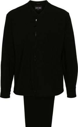 Giorgio Armani wool zip-up jacket and trousers set - men - Virgin Wool/Viscose/Acetate - 46 - Black