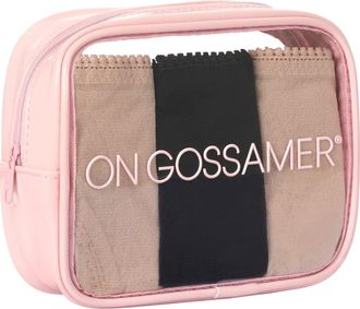 OnGossamer 3-Pack Sheer Mesh Bikinis in Champ/blk at Nordstrom, Size Medium