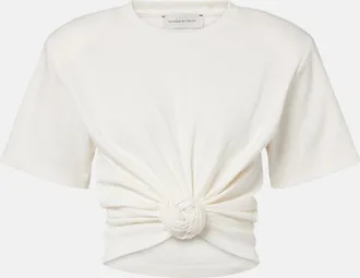 Magda Butrym Cropped cotton-blend T-shirt