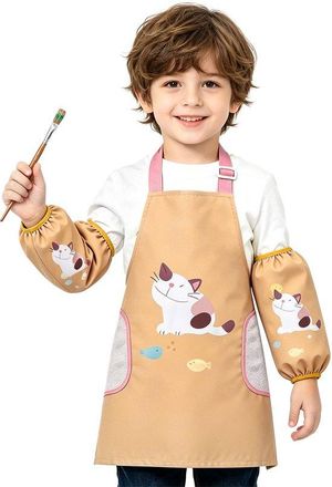 OEM Delantal Infantil, Delantal Infantil Impermeable Y Ajustable Con Mangas, Hornear, Pintar, Jardiner&iacute;a Y Otras Actividades Escolares
