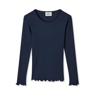 Mads Norgaard Tops, Dames, Blauw, S, Katoen, Pointella Troja Tee LS