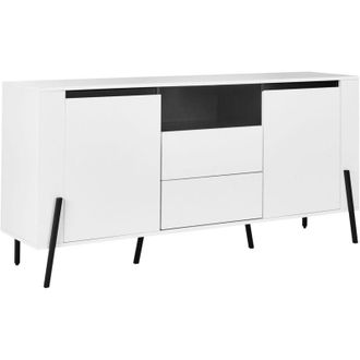 Beliani Credenza moderna Armadi con gambe in metallo 3 cassetti Bianco Blackpool