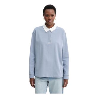 Munthe Becent Longsleeve - Dames - Longsleeves - Blauw - XL - Katoen - Tops