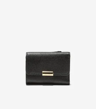 Cole Haan Womens Rachel Compact Wallet with Removable Card Case - Black