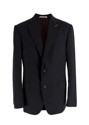 Pal Zileri Black Single Breasted Wool Blazer Size L