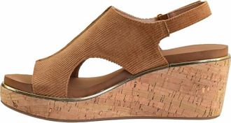 Corkys Footwear Womens Carley Sandal In Chestnut Corduroy