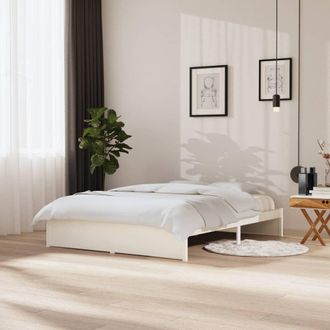 Berkfield Home Bed Frame White Solid Wood 150x200 cm King Size