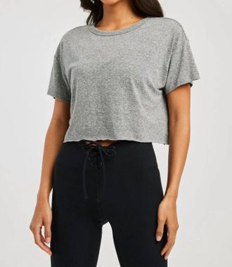 YEAR OF OURS Cropped Tee Top In Heather Grey