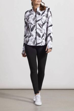 Tribal Performance Zip Up Jacket In Black/white