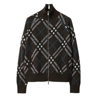 Burberry Check Wool Blend Track Jacket, Size X-Small
