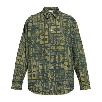 Off-white Denim Shirts, male, Green, Size: XL Denim shirt