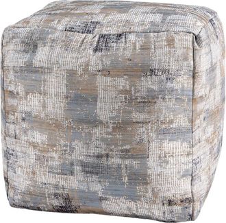 LR Home Lr Home Jaylen Modern Abstract Handmade Cotton Ottoman Pouf