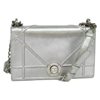Dior Pre-owned Cross Body Bags, female, Gray, Size: ONE SIZE Pre-owned Vintage Shoulder Bag