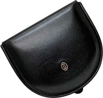 Cartier Black Leather Coin Purse/Coin Case (Pre-Owned)