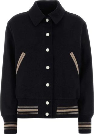 Golden Goose Jassen, Dames, Blauw, M, Wol, Journey Slim Bomber Jacket Ria Textured WV