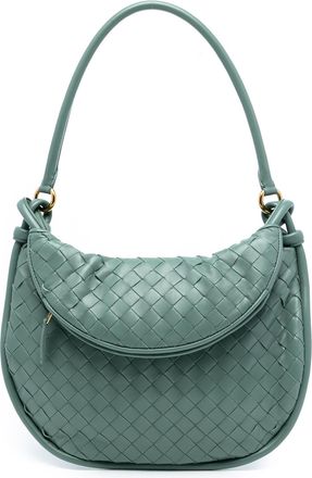 Bottega Veneta Pre-owned Womens Medium Nappa Intrecciato Gemelli Hobo - Marine Leather - One Size