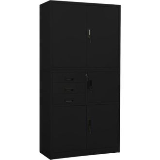 vidaXL Armadio per Ufficio Nero 90x40x180 cm in Acciaio - Vidaxl