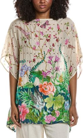 Johnny Was Pribasa Eyelet Silk Poncho