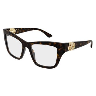 Gucci Interlocking G Kat-eye Montuur - unisex - Accessoires - Bruin - Maat: 52 MM Leer