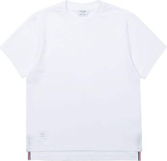 Thom Browne side slits relaxed T-shirt - women - Cotton - 42 - White