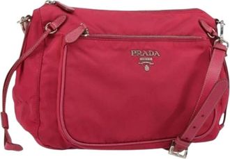 Prada Pre-owned Cross Body Bags, female, Pink, Size: ONE SIZE Pre-owned Vintage Nylon Cross Body Bag